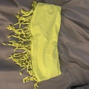 Yellow strapless top